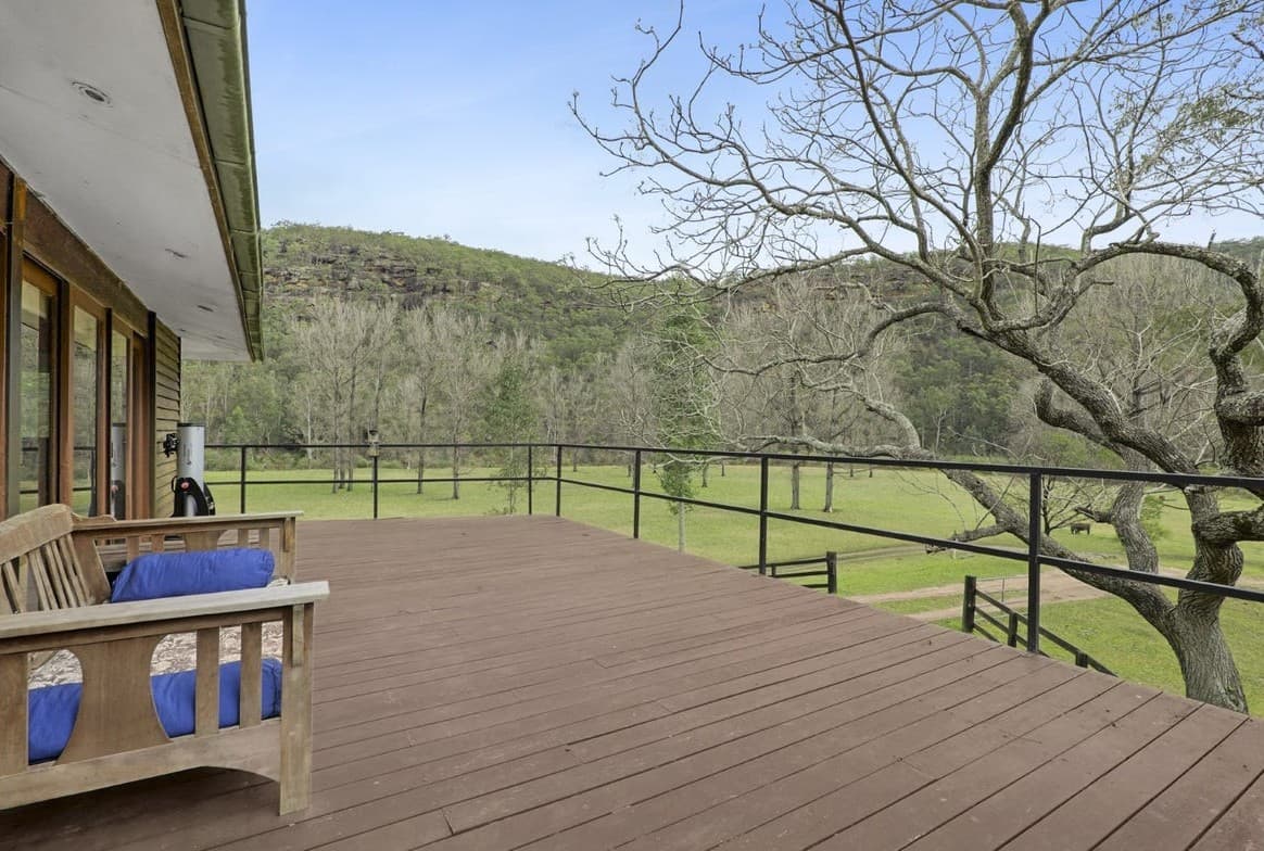 Cottage veranda looking over the paddocks